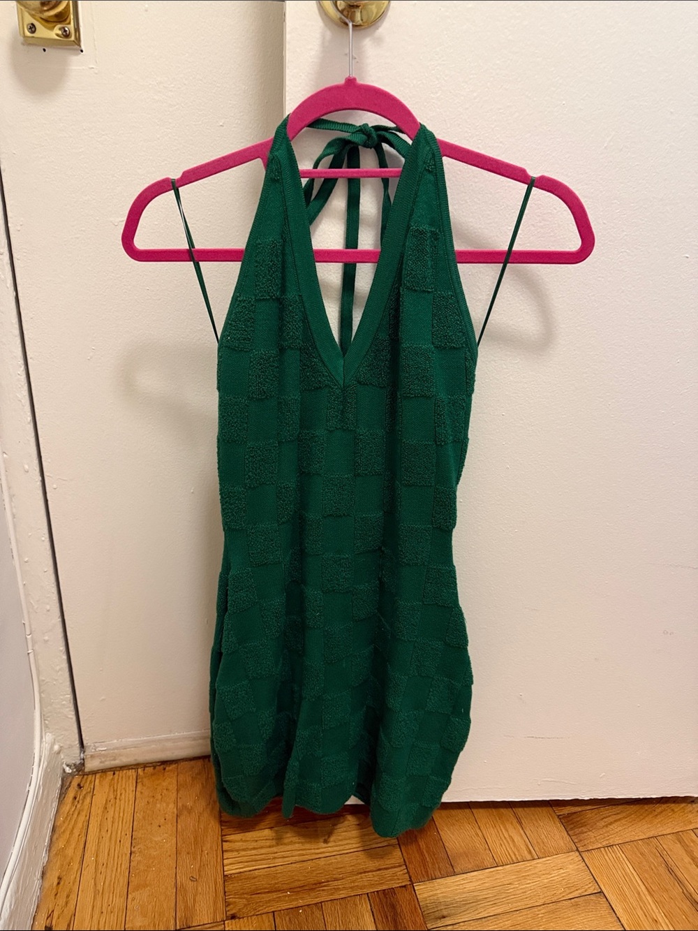 Textured Deep Green Halter Camisole